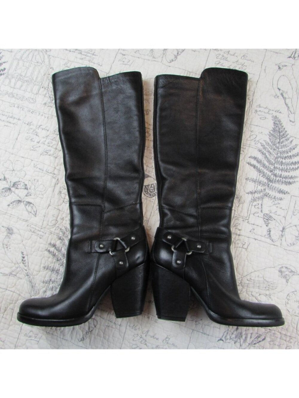 EUC Kork-Ease Olson Knee High Waterproof Leather Harness Boots Black 6